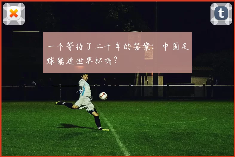 一个等待了二十年的答案:中国足球能进世界杯吗?